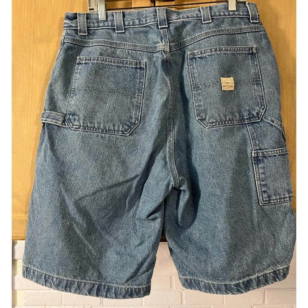 Red Camel Carpenter Denim Shorts Mens 36 Blue Light Wash Utility - Picture 2 of 6